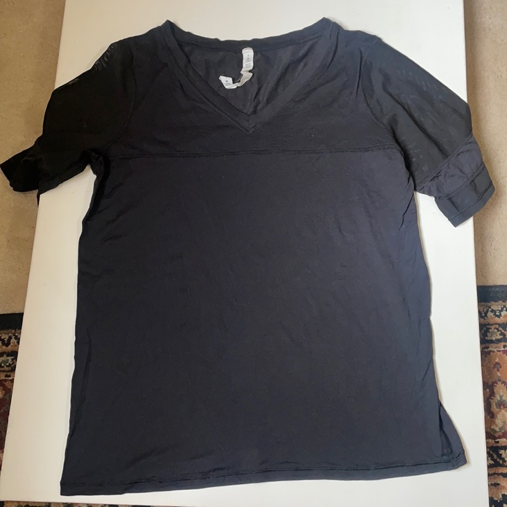 Black Mesh Sleeved T-Shirt